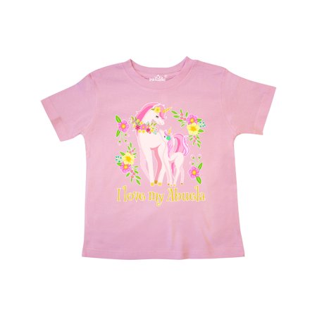 

Inktastic I Love My Abuela Unicorn with Pink and Yellow Flowers Gift Toddler Boy or Toddler Girl T-Shirt