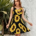 thumbnail image 7 of Sunflower Black Background Sleeveless Dress Women Summer Evening Dresses Ladies Sundress, 7 of 7