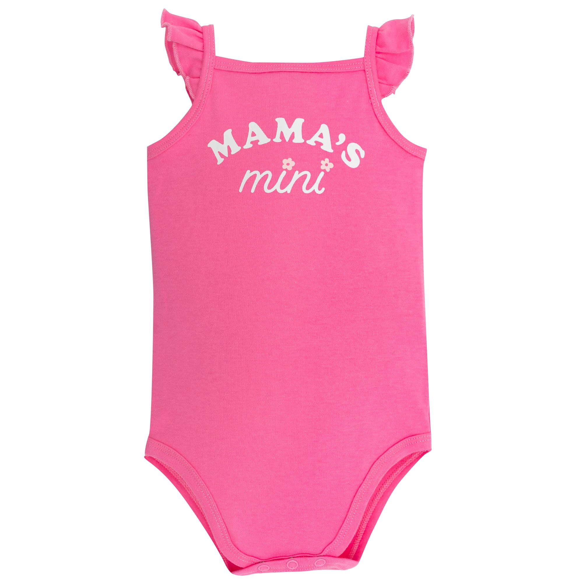 Hudson Baby Girl Cotton Bodysuit, Shorts and Shoe Set, Mama Floral, 6-9 Months