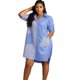 thumbnail image 2 of Vestido camisero de manga larga de otoño para mujer, vestido tipo blusa con botones y cuello vuelto, ropa de calle, vestidos casuales holgados de gran tamaño con bolsillos, 2 of 5
