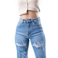thumbnail image 3 of Jeans de corte recto con destrucciones /Juvenil, 1776 (Azul claro) azul 15, 3 of 3