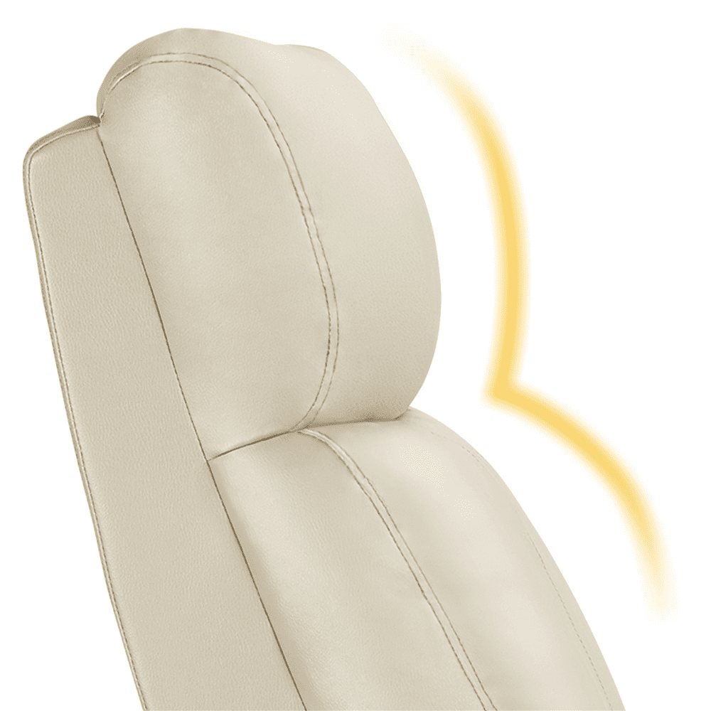 Alden Design Faux Leather Push Back Theater Recliner Chair with Footrest, Cream