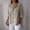 Beige, variant on Cotton Linen Tops for Women Roll Up 3/4 Sleeve Loose Fit Casual Basic Blouses Summer Office Beach Vacation Tunic Solid Shirts