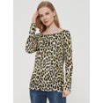 thumbnail image 4 of Womens Long Sleeve Leopard Cheetah tops Animal Print Pattern T Shirt Blouse, 4 of 7
