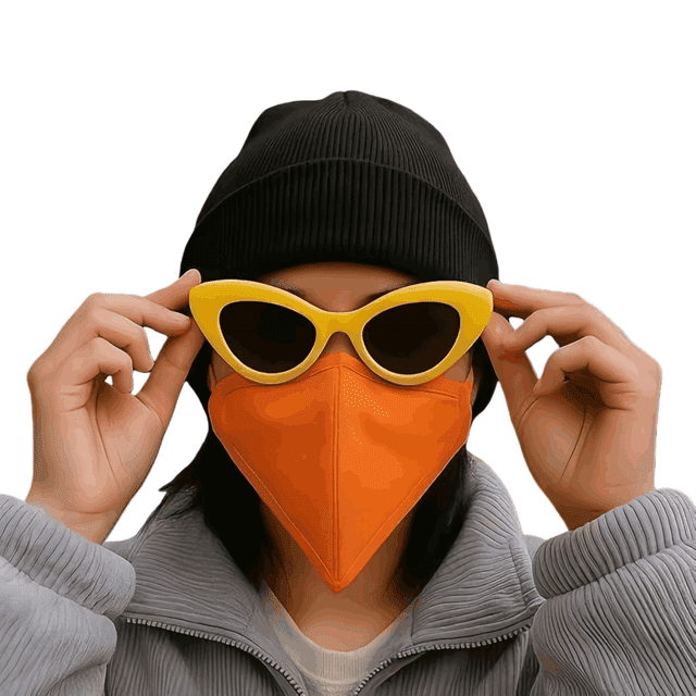 with Mobile and Sunglasses Suits Hand Made That Open with Words Novel and Funny Masks.