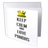 3dRose Gold Crown Keep Calm And Love Pandas, Greeting Cards, 6 x 6 inches, set of 6