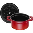 thumbnail image 3 of Staub Cast Iron 0.25-qt Mini Round Cocotte - Cherry, 3 of 10