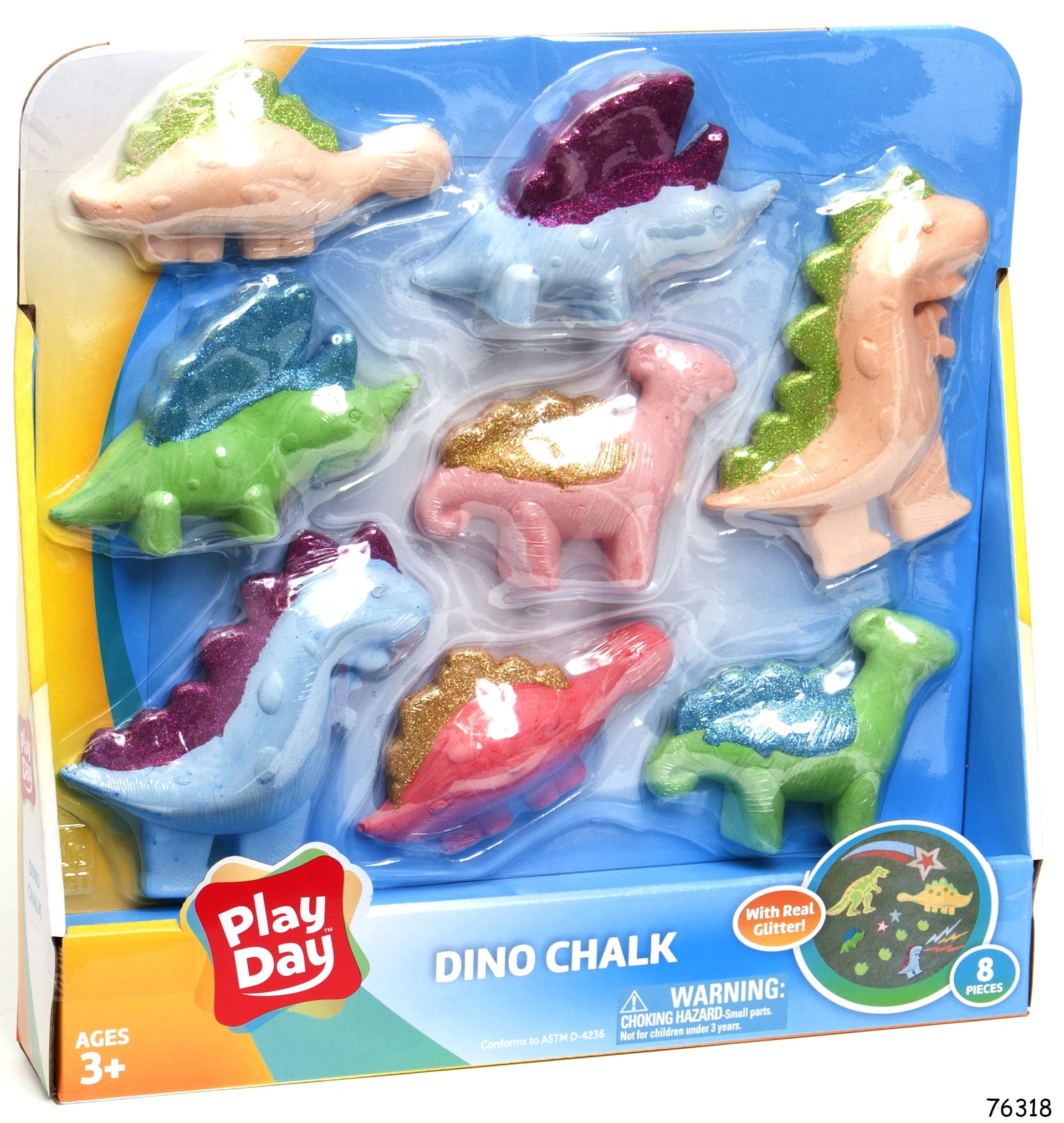 Play Day Dinosaur Chalk Set, 8 Pieces