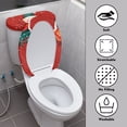 thumbnail image 4 of HELLHERO Christmas Snowman Gift Toilet Cover, Non-Slip Easy to Install Polyester Toilet Top Cover Set, 4 of 8