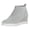 Gray, variant on HEWUQI Women's Wedge Ankle Booties Elastic Hollow out Side Zipper Slip on Casual Comfortable Short Boots Daily Dress Shoes Khaki Size 10