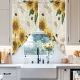 thumbnail image 4 of Sunflower Swag Kitchen Curtain Valances, Spring Yellow Sunflowers Floral Leaf Bees Dragonfly Beige Rod Pocket Curtains Window Treatment Decor Valances for Bedroom Bathroom, 2 Panels 36 x 63 Inch, 4 of 9