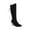 Black, variant on Fesfesfes Riding Boots For Women Large Solid Thick Heel Knight Boots With Lace Up Back High Boots US:8.5(41)