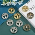thumbnail image 5 of 12 Sets 3 Colors Leather Decoration Conchos Alloy Cross Pattern Buckles Flat Round Screw Back Hollow Decorative, 5 of 7