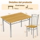 thumbnail image 3 of Comedor 4 Sillas con Mesa Rectangular Estilo Moderno Estructura Metálica y Cubierta Tipo Madera para Cocina o Comedor, 3 of 8