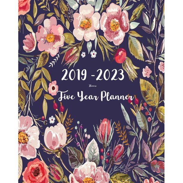 2023 Floral Calendar 20192023 Five Year Planner Flower 60 Months Planner and Calendar, Monthly Calendar Planner