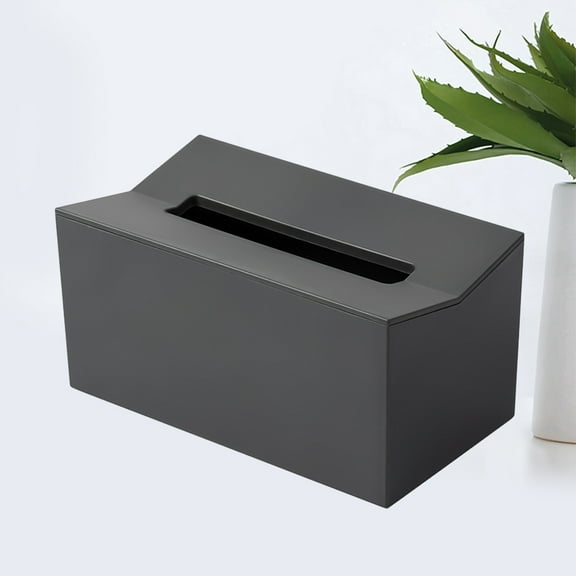 Worgeous Dark Gray Wall-Mounted Plastic Tissue Box with Strong Adhesive Backing for Easy Bathroom Installation and Storage