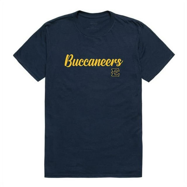 W Republic 554-294-NVY-03 Men East Tennessee State Buccaneers Script T-Shirt, Navy - Large