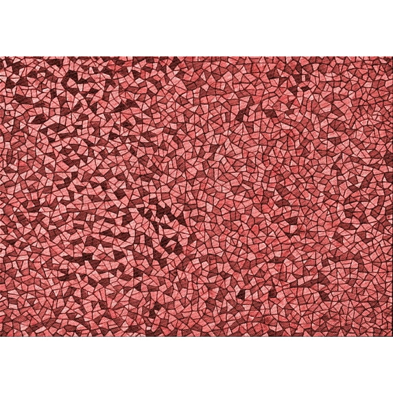 Ahgly Company Machine Washable Indoor Rectangle Transitional Red Area Rugs, 4' x 6'