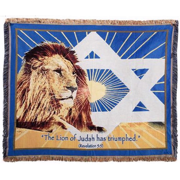 Holy Land Gifts 154041 No. 32158 60 x 50 in. Lion of Judah Blanket