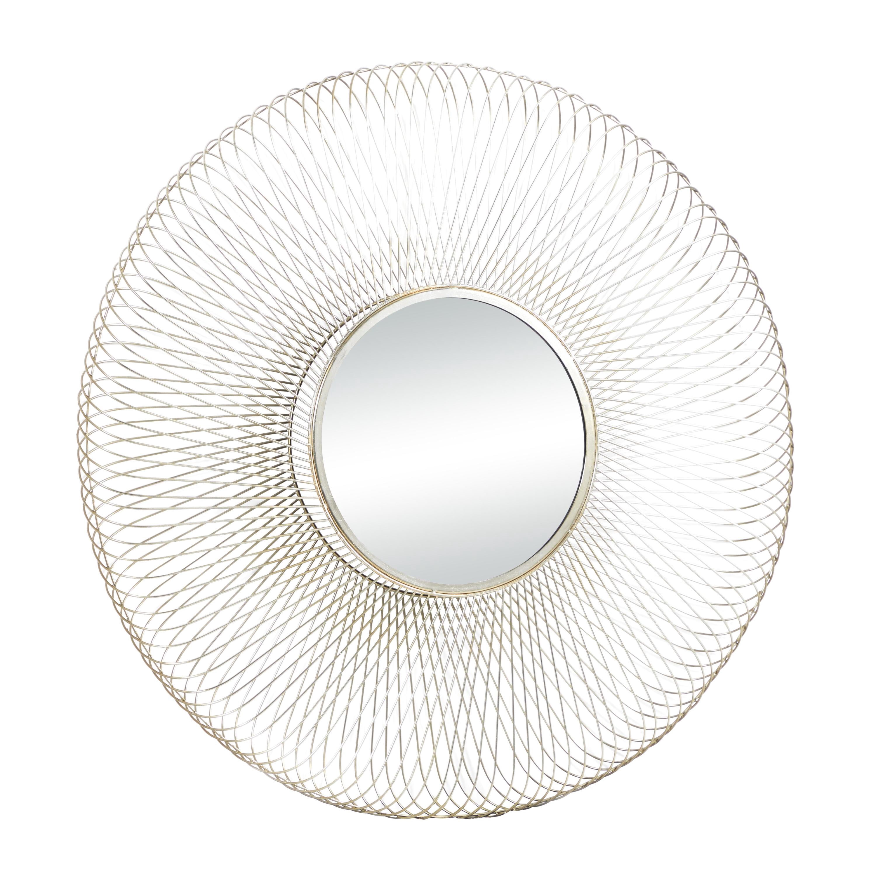 DecMode 40" x 40" Gold Starburst Wall Mirror