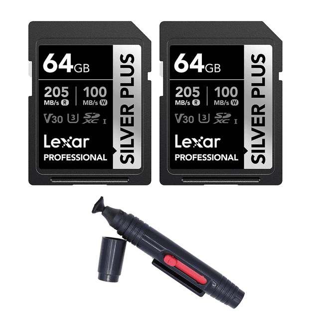 Lexar Tarjeta De Memoria Sd Silver plus 64gb Class 10, 2 piezas con regalito