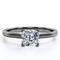 thumbnail image 1 of JeenMata Anillo de Moda Solitario de Corte Cojín de 1 Quilate con Engaste de Garras en Baño de Oro Negro de 18 K sobre Plata, 1 of 5