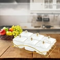 thumbnail image 6 of deevoka 6 Snack Serving Bowls with Lid Cookies Jar Condiment Tray Nordic Serving Platter Clear, 6 of 9