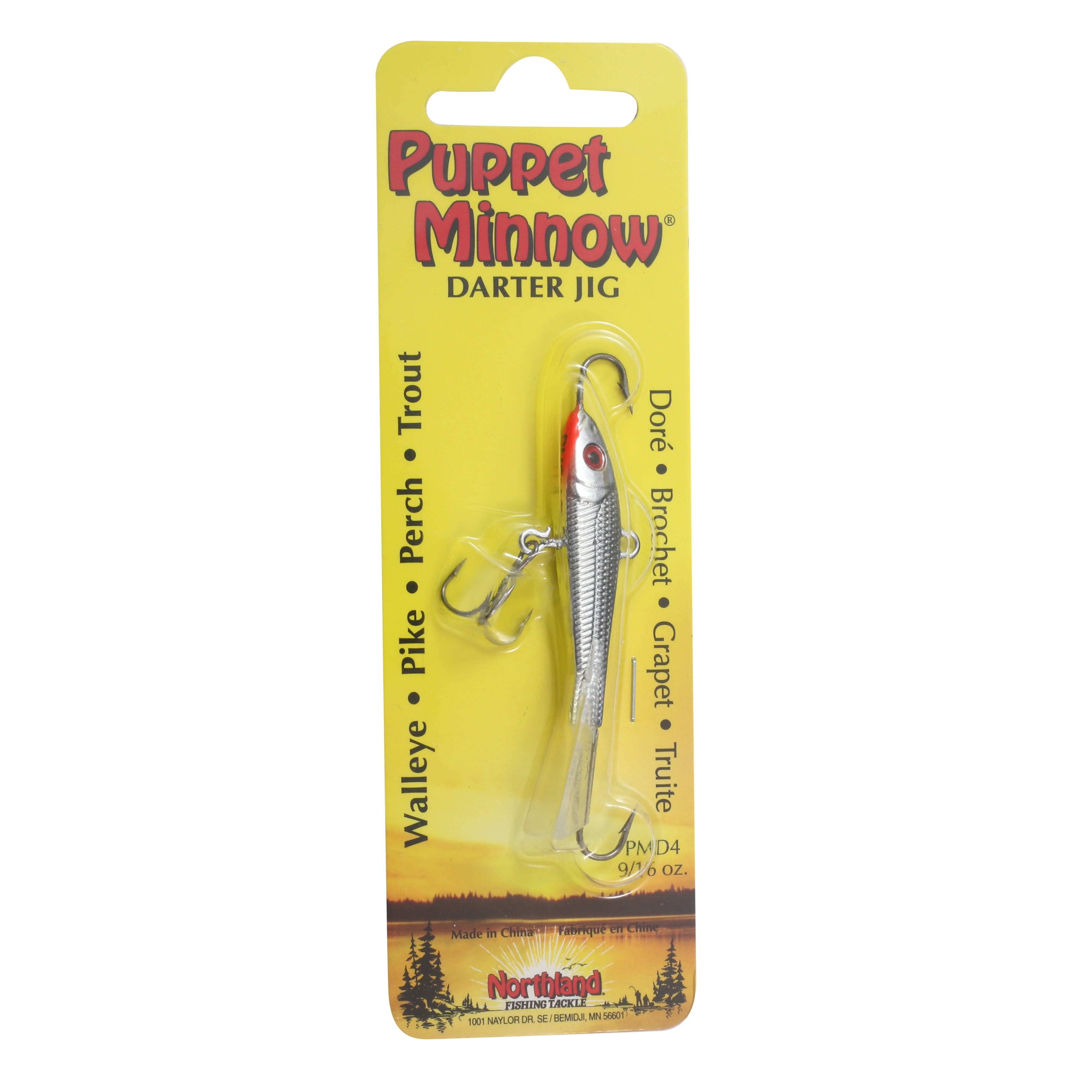 Northland Tackle Puppet Minnow, Horizontal Jig, Freshwater, Glo
