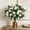 White, variant on Colored Artificial Impatiens Flower Bouquet, Fade Resistant Silk Flowers, No Maintenance for Outdoor Indoor Porch Garden Vase Home Decor, All Season Use