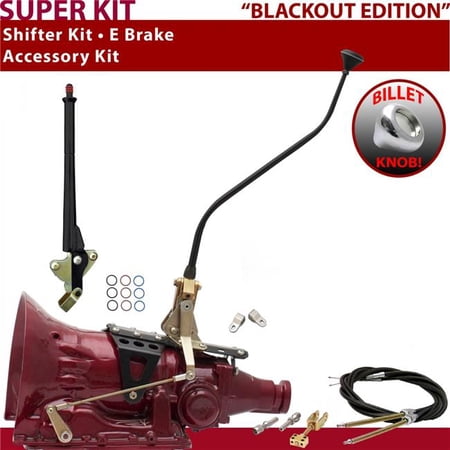 American Shifter 4L60 Shifter Kit Black 23 in. Swan E Brake Cable Clevis for F5E0A
