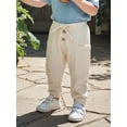 thumbnail image 4 of BemeyourBBs 3 Packs Toddler Baby Boys Girls Harem Pants with Pockets Baggy Cargo Pants Barrel Pants Elastic Waist Balloon Long Pants Boho Muslin Basic Bottoms Hippie Baby Clothes, 4 of 9