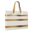 thumbnail image 2 of Handbag File Bag 15×10.6in Large Capacity Double Pocket Designed For Work Travel Travel Shopping Gold Stripe_3, 2 of 8