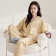 thumbnail image 3 of Conjunto de Pijamas con lazo para mujer, ropa de dormir bonita, Kawaii, pantalones largos de manga larga, pijama acogedor con botón, Otoño e Invierno, 3 of 5