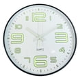 thumbnail image 1 of Mecanismos de reloj de pared con luz nocturna verde de 12 pulgadas sin tictac para cocina y dormitorio Gran número, 1 of 8