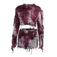thumbnail image 4 of hirigin Female Mummy Festive Outfits Sets Long Sleeve O Neck Tassel Crop Tops + Tie Dye Print Shorts, 4 of 9