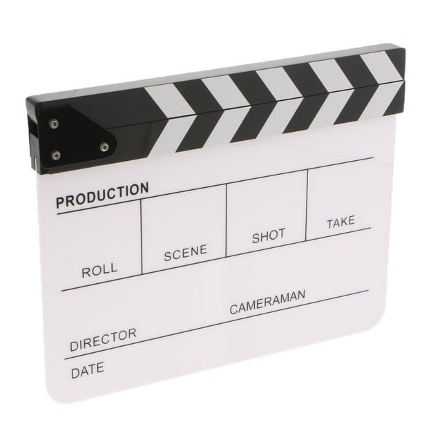 Plástico acrílico 30x25 cm / 11,8x9,8 pulgadas Película de director Corte de tablilla de acción Tablero de chapaleta Pizarra Negro - Col Yotijar Tablero Clapper de escena de video