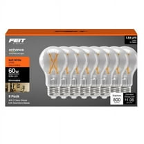 Feit Electric 3018665 60W A19 E26 Medium Filament Equivalence LED Bulb, Soft White - Pack of 8