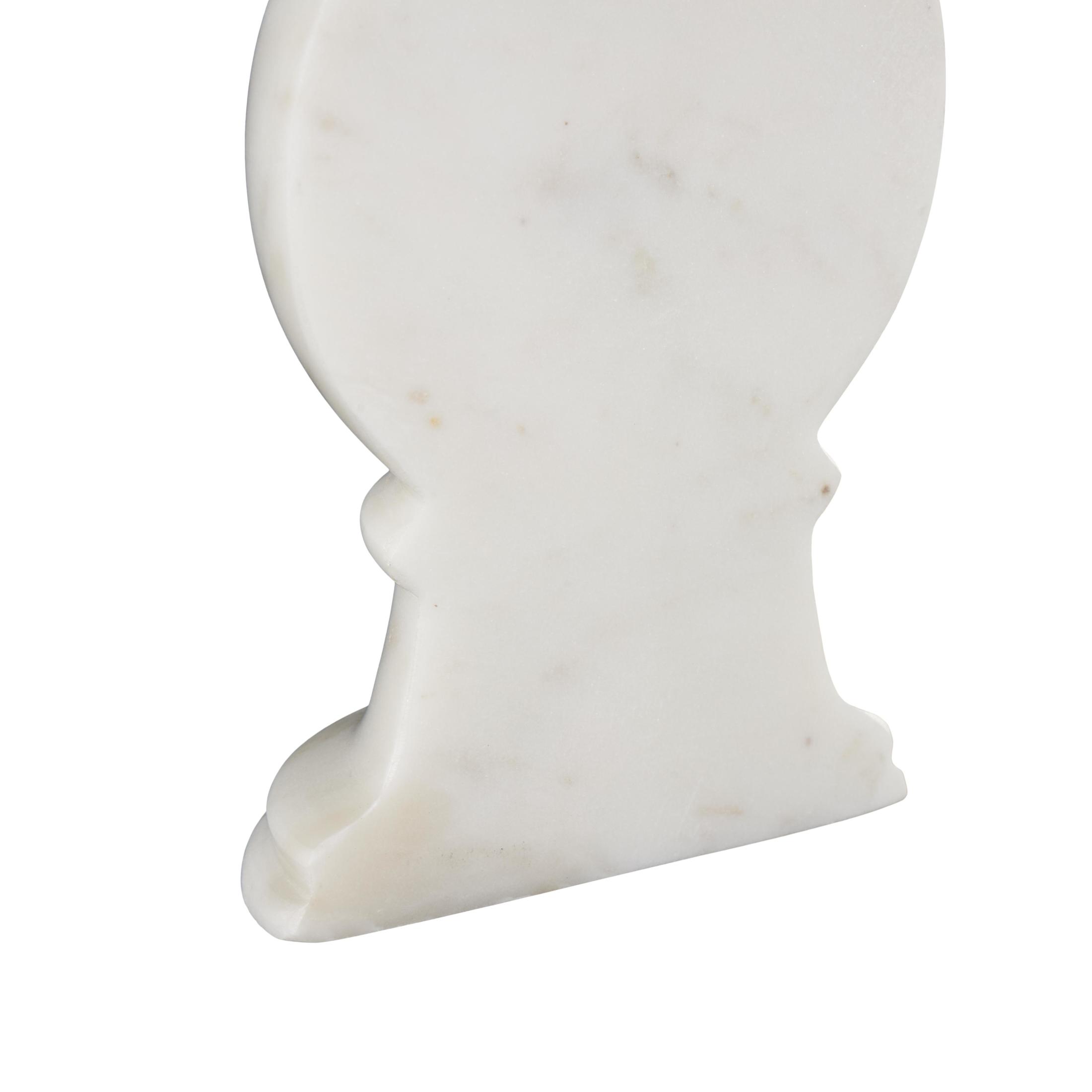 DecMode 2" Sleek Orb Globe White Marble Bookends (Set of 2)