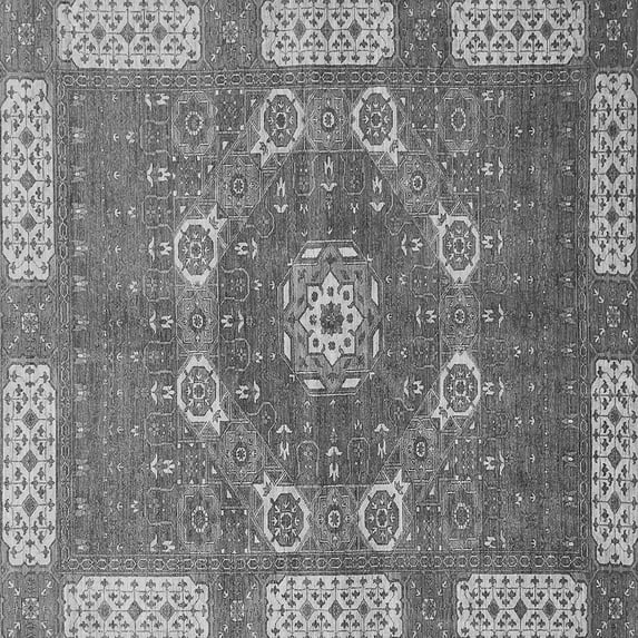 Ahgly Company Indoor Square Abstract Gray Modern Area Rugs, 7' Square