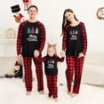 thumbnail image 3 of Conjuntos de pijamas a juego para la familia de Navidad, Top de árboles y pantalones a cuadros rojos con tela para perros, 3 of 3