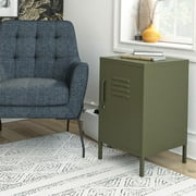 RealRooms Shadwick Metal Locker End Table, Olive Green