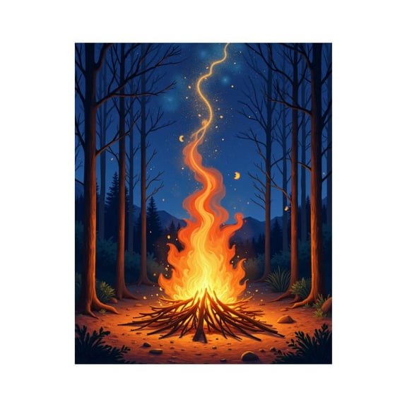 Paint by Numbers Kit for Adults, Campfire Forest Night Sky Paint by Numbers, Easy Paint by Numbers Kit for Adults Beginner, DIY Adult Paint by Number Kits on Canvas, Home Decor