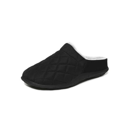 

Gomelly Men Non-Slip Clog Slippers Breathable Closed Toe House Shoes Winter Indoor Slip On Plush Slipper Black-1 5.5