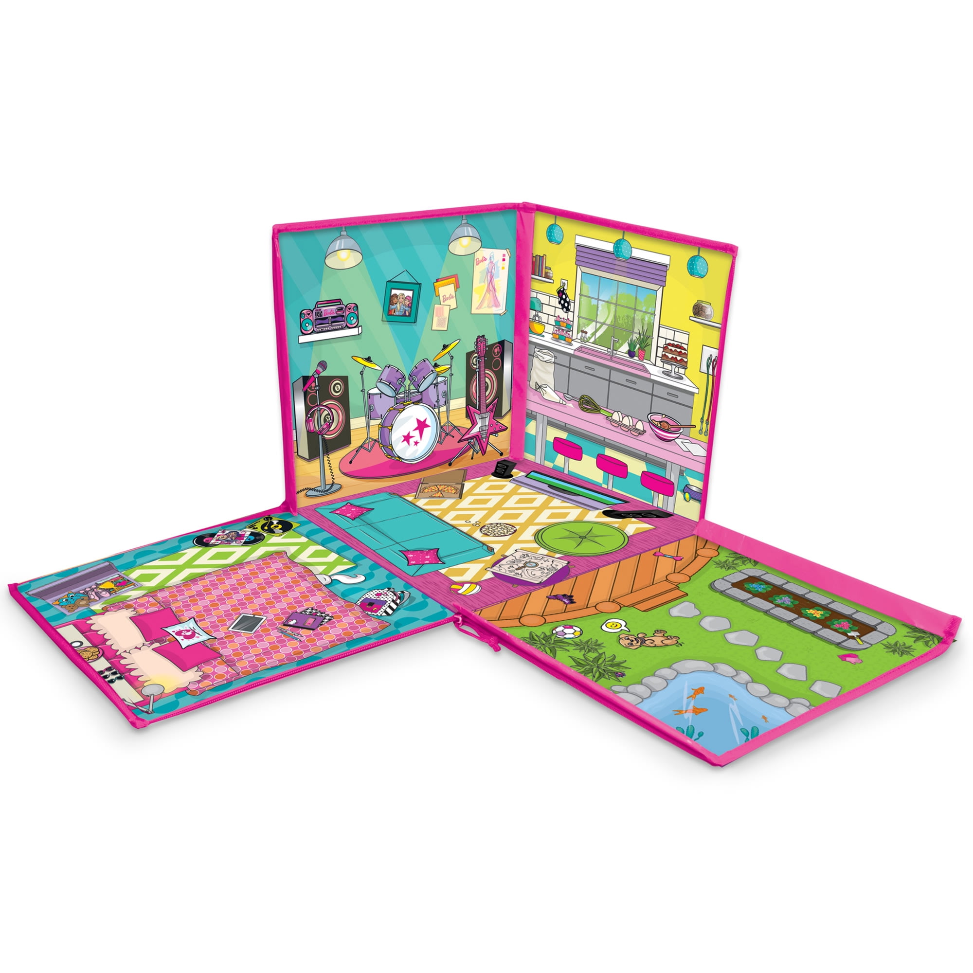 Barbie ZipBin 40 Doll Dreamhouse Toy Storage Box & Playmat