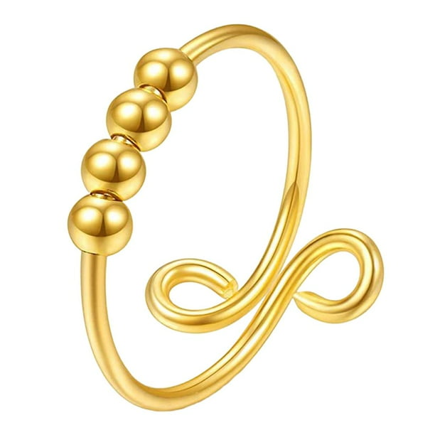 Anillo antiestrés, bola de meditación antiestrés, juguete sensorial oro