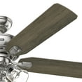 thumbnail image 6 of Hunter 52 inch Indoor Ceiling Fan with LED Lights and Pull Chain - Standard Mount Ceiling Fan, 5 Blades, For Bedroom, Living Room, or Kitchen, 3 inch Downrod - Rosner 51596, Brushed Nickel, 6 of 14