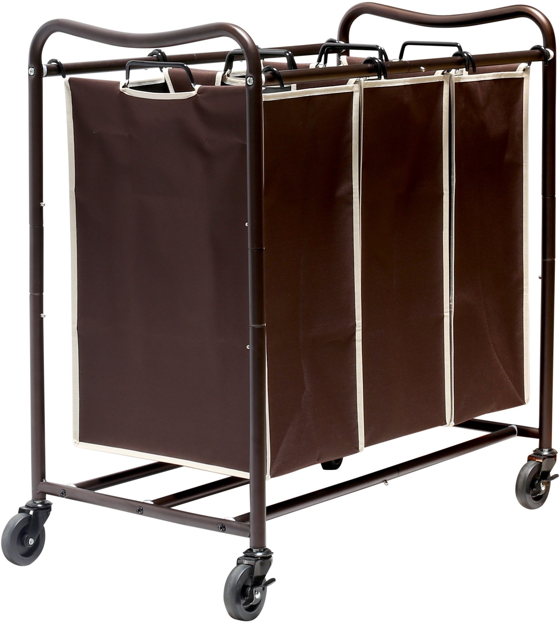 DecoBros HeavyDuty 3Bag Laundry Sorter Cart, Bronze (Bronze Bag