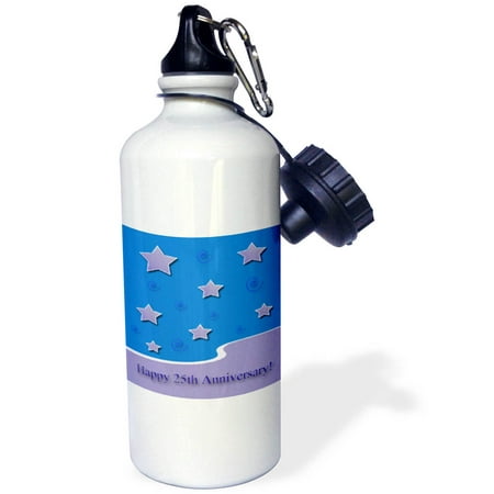 

Happy 25th Anniversary Lavender Stars on Blue Employee Anniversary 21 oz Sports Water Bottle wb-34308-1