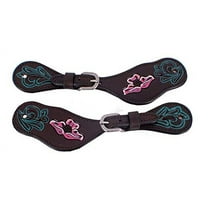 Showman Ladies Argentina Cow Leather Spur Straps w/ Flower Design