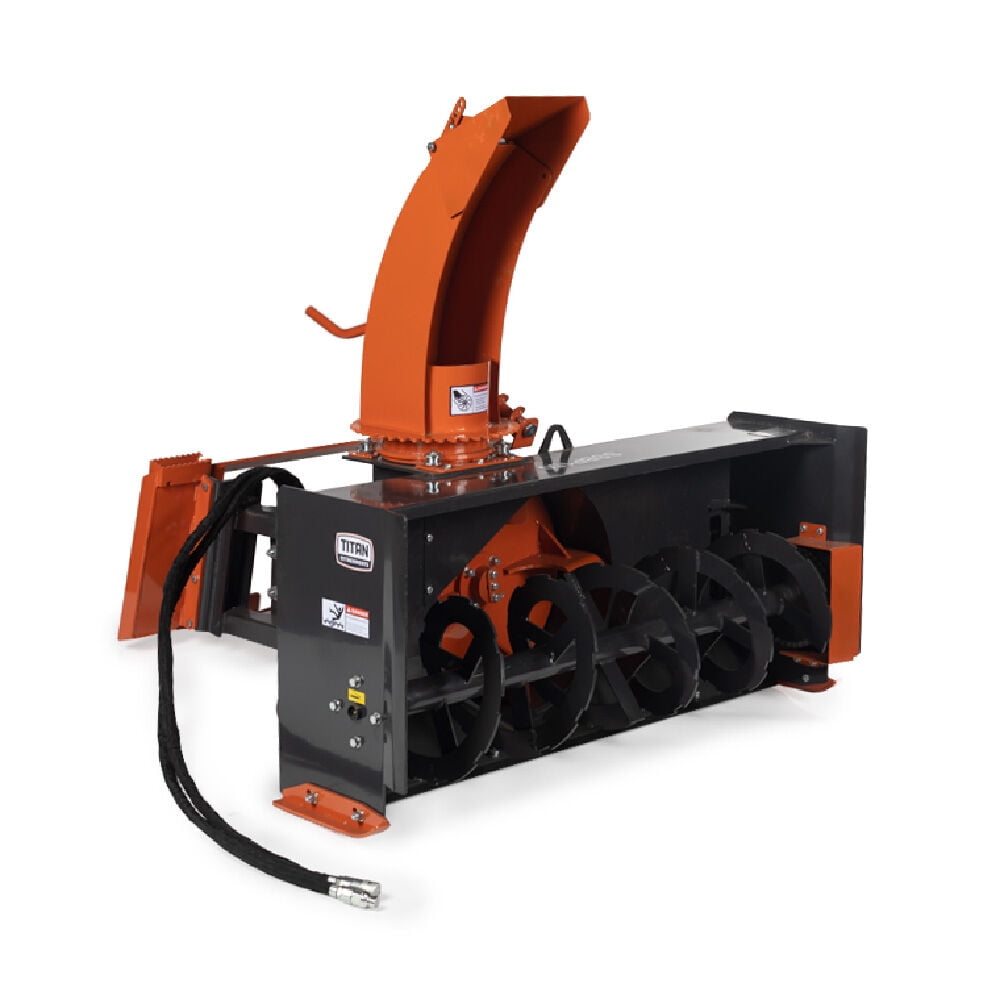 Titan Attachments 5 FT Skid Steer Snow Blower, Quick Tach, 360degree